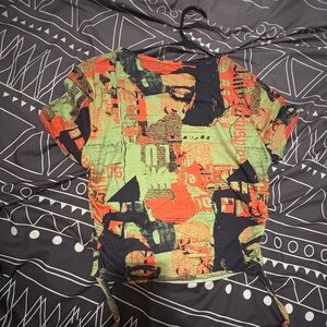 Colorful Graphic Crop Top